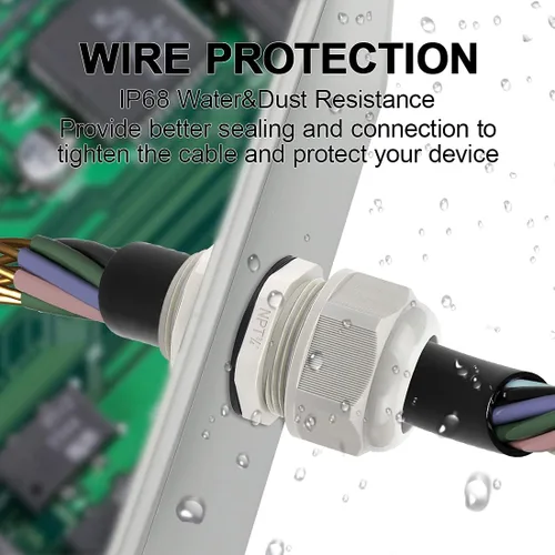 Vista 12 de LeMotech Paquete de 5 prensaestopas NPT de 1-1/4 pulgadas, impermeables, ajustables, conectores de cable de 0.945-1.260 in, juntas de nailon negro