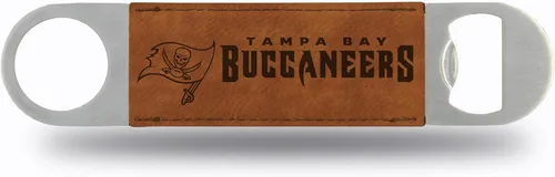 Vista 10 de Rico Industries NFL - Hoja de barra grabada con láser de piel sintética, gran accesorio para bebidas para el día del juego