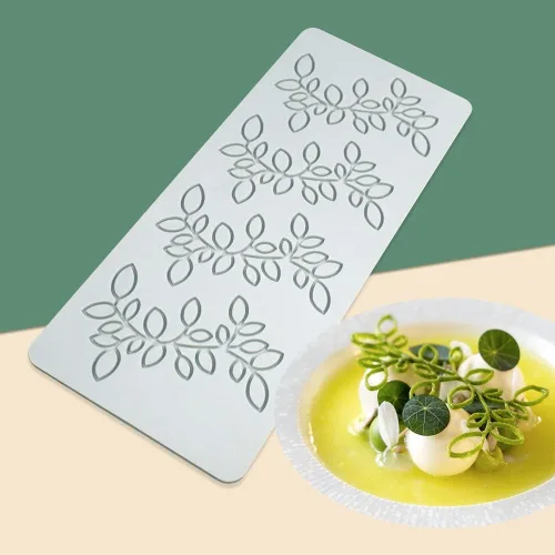 Vista 7 de Molde de silicona de hojas huecas para caramelo de chocolate 3D, molde de caramelo de hojas huecas para alimentos, decoración de comidas, molde