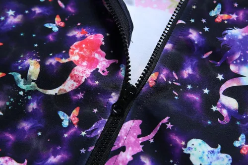 Vista 4 de Sudadera con capucha, cremallera y bolsillos, para niñas, diseño personalizable