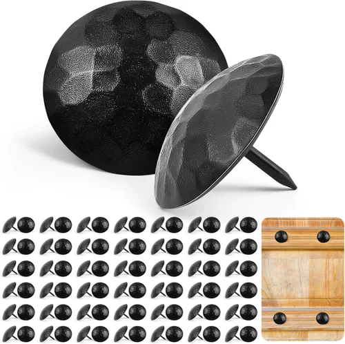 Vista 10 de 60 piezas de clavos de hierro grandes de 1 pulgada, clavos decorativos de hierro antiguos, adornos rústicos ornamentales para puertas de madera