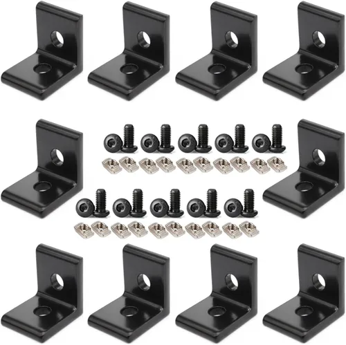Vista 18 de 8 Piezas Extrusión de Aluminio 2020 Soporte de Esquina con Ranura T Serie 20 Hardware Extruido Conector Triple de 3 Vías con Tornillo de Fijación