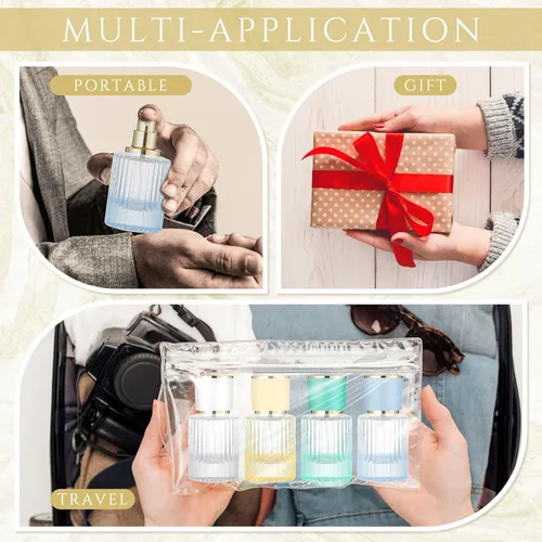 Vista 6 de Botellas de perfume de vidrio vacías de 30/50/3.4 fl oz Paquete a granel para fabricantes de perfumes, atomizador recargable, botellas de colonia
