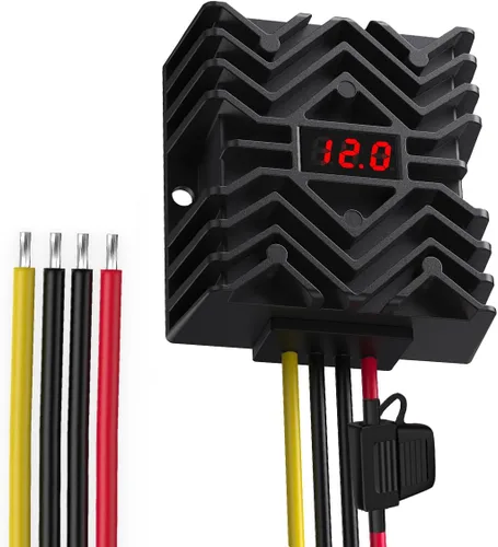 Vista 7 de Convertidor Buck de 24 V CC a 12 VCC, fuente de alimentación reductora impermeable con pantalla LED, chip de seguridad MCU, bloques de terminales
