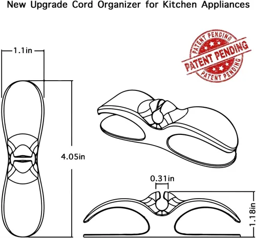 Vista 6 de Organizador de cables para electrodomésticos de cocina - Soporte enrollador envolvedor transparente para cables, se adhiere a la batidora