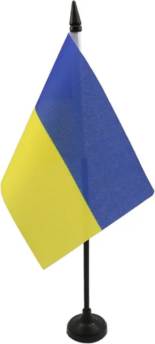 Vista 165 de Aland Table Flag 4'' x 6'' - Aland - Finland Desk Flag 15 x 10 cm - Black plastic stick and base - AZ FLAG