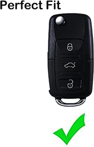 Vista 2 de YHC Funda para llave de coche VW Volkswagen con llavero dorado compatible con Jetta Beetle Tiguan Passat Golf