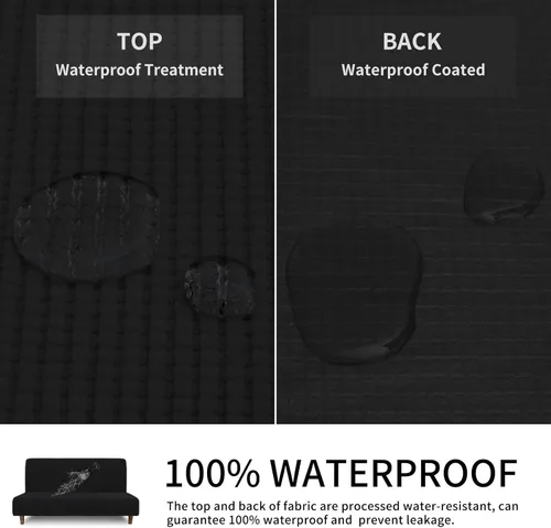 Vista 5 de Easy-Going Funda 100% Impermeable para Futón, Funda de Sofá Impermeable Doble para Futón, Funda de Sofá Jacquard Elástica, Protector de Muebles a