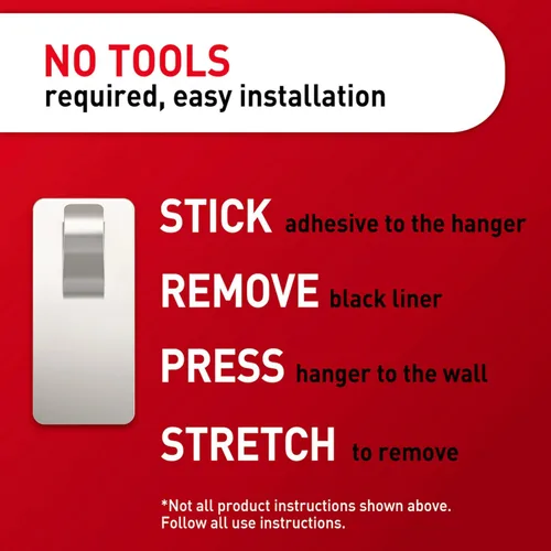 Vista 8 de Command Ganchos para barra de cortina de níquel satinado de 10 libras, 2 ganchos y 4 tiras, sin perforación, decoraciones navideñas, usar