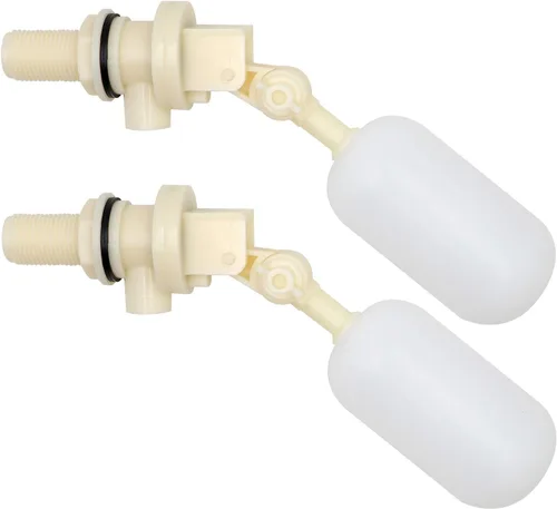 Paquete de 2 válvulas de flotador de 1/2 pulgada de agua con filtro de brazo ajustable para canal de agua, tanque de agua, piscina, estanque,