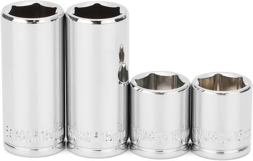 Vista 10 de MIXPOWER 4 piezas de enchufe de 1/4" de 8 mm profundo y poco profundo, 6 puntas, acero Cr-V, 8 mm