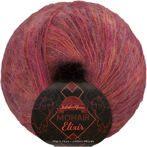 Vista 123 de JubileeYarn Mohair Elixir Yarn - 50g/Skein Baby Wool Blend - Cosmopolitan - 1 Skein