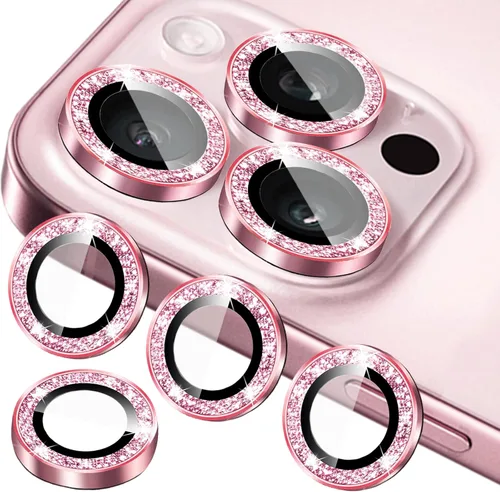 Vista 12 de Protector de lente de cámara compatible con iPhone 12, 12 Mini y iPhone 12 Pro (paquete de 3 + 1) – Brillantina brillante, funda de cámara