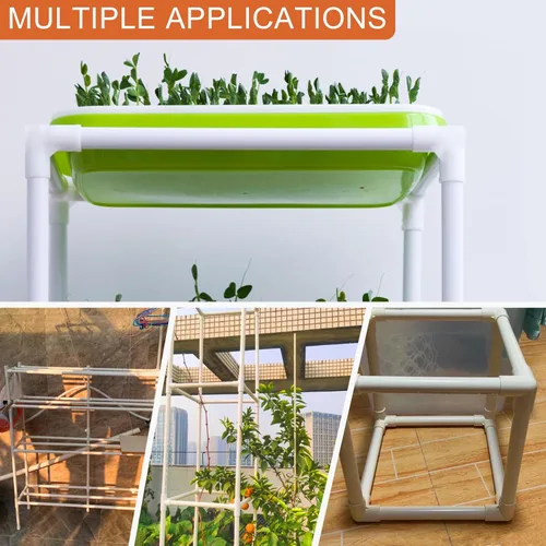 Vista 5 de Litoexpe 4 conectores de codo de PVC de 3 vías de 1/2 pulgada y 3 vías, conector de codo de grado para muebles, conector de tubería en forma de T