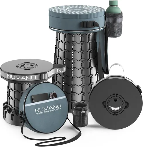 Vista 10 de NUMANU Taburete plegable mejorado 2025 y bolsa de transporte acolchada 3 en 1, altura ajustable de 2.5 a 18 pulgadas, máximo 620 libras, asiento