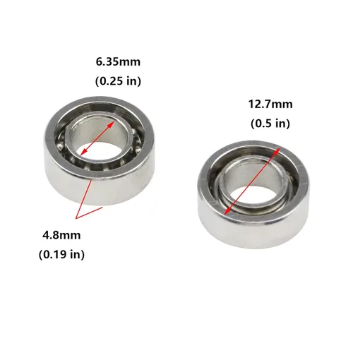 Vista 3 de Antrader Rodamiento de Acero Cromado R188 para Fidget Spinner, Rodamiento de Bolas de Ranura Profunda de Alta Velocidad, 1/4" x 1/2" x 3/16