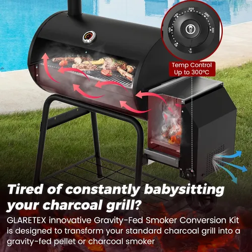 Vista 2 de Gravity Smoker Side Firebox Kit de reequipamiento para Char Criller Carbón Barril Parrilla Parte para Master Forge Chargriller Offset Madera Pellet