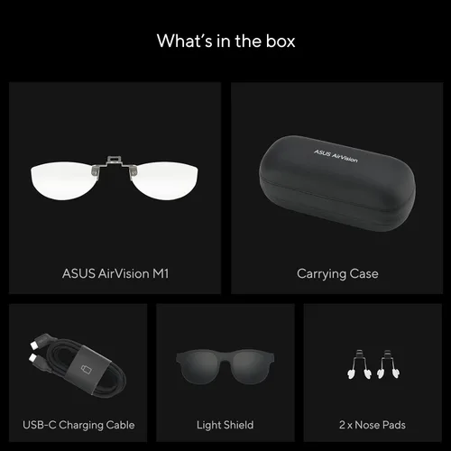 Vista 6 de Gafas AR Inteligentes ASUS AirVision M1 - Pantalla portátil Micro-OLED de 100", 1100 nits, Multi-Pantalla, Altavoces, USB-C, Sombra Magnética
