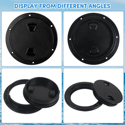 Vista 6 de Placas de cubierta para barcos, escotilla de barco de 4 pulgadas/6 pulgadas, escotilla de inspección circular antideslizante con cubierta