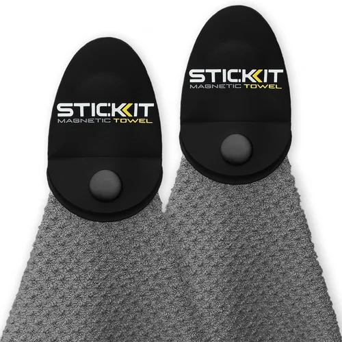 Vista 21 de STICKIT Toalla de golf magnética – Ultra absorbente con tejido de gofre de microfibra – Toalla de golf con imán para bolsas, palos y carritos – Negro