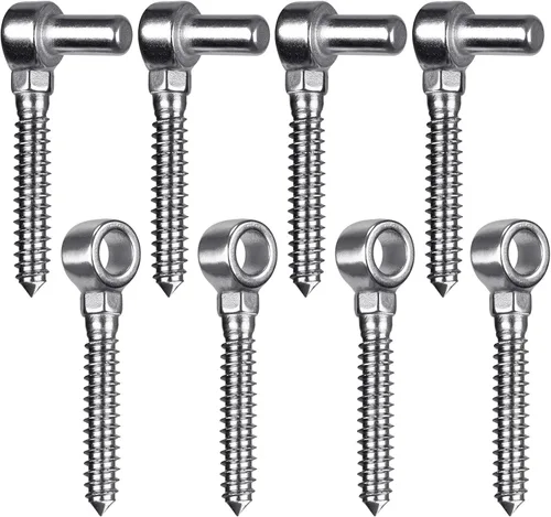 Vista 16 de Insaga Bisagras de puerta, bisagra de puerta de madera de acero inoxidable 304, bisagras de gancho y ojal M12, gancho de perno de puerta de rosca