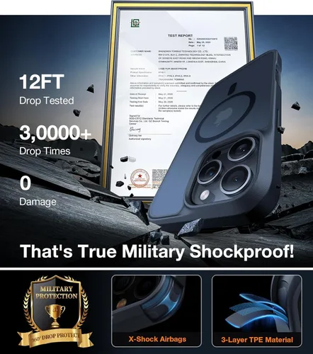 Vista 4 de TORRAS Magnetic Guardian - Funda diseñada para iPhone 14 Pro Max [probada en caídas de grado militar] [compatible con MagSafe] Funda delgada