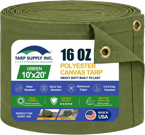 Vista 14 de TARP SUPPLY Inc. Lona de lona resistente de 5 x 7 pies, lona resistente al agua y transpirable, cubierta resistente a los rayos UV con ojales