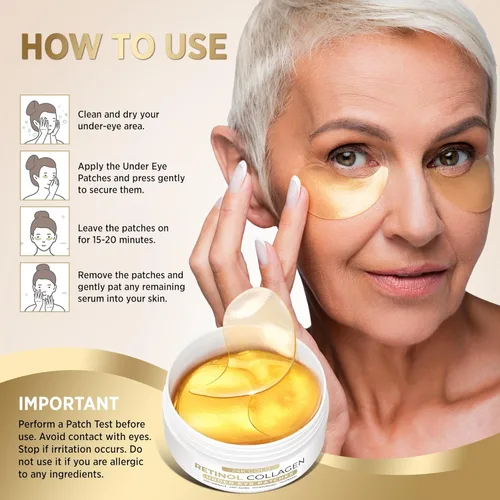 Vista 4 de VELAMO ADVANCED Parches para debajo de los ojos: Máscara debajo de los ojos de oro de 24 quilates para hinchazón - Parches de retinol Patchology