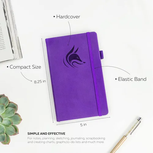 Vista 2 de Clever Fox Cuaderno con puntos, diario con páginas numeradas A5 5 x 8.25 pulgadas