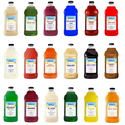 Vista 3 de Coolbreeze Beverages Máquina de bebidas congeladas Granita Slush Mix Jarabes de sabor – Estable de almacenamiento premium y listo para usar
