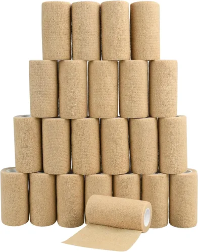 Vista 18 de 12 piezas de vendajes autoadhesivos de 2 pulgadas, 5 yardas, vendajes veterinarios para deportes, muñeca, tobillo, hinchazón