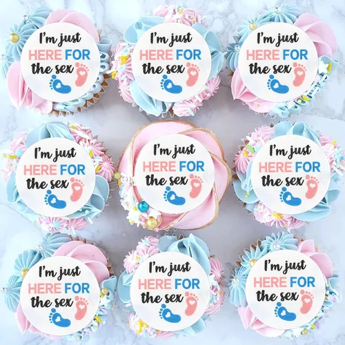 Vista 9 de 24 piezas de decoración para cupcakes con texto en inglés «We Can Bearly Wait Marrón1