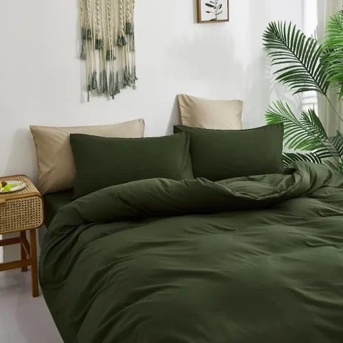 Vista 240 de CLOTHKNOW Juego de edredón de 3 piezas a cuadros color beige óxido, tamaño Full, juego de ropa de cama de cuadros edredón terracota con 2 fundas