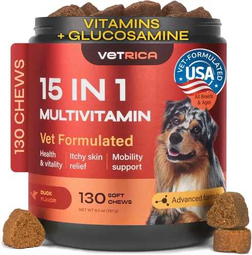 Vitaminas para perros 15 en 1 Masticables multivitamínicos para perros Suplemento articular para perros Vitaminas y suplementos para perros para