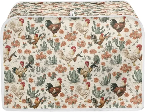 Vista 13 de Talayituse Cubierta para tostadora con estampado de flores de gato, ranura ancha de 2 rebanadas, cubierta ligera para tostadora, protección contra