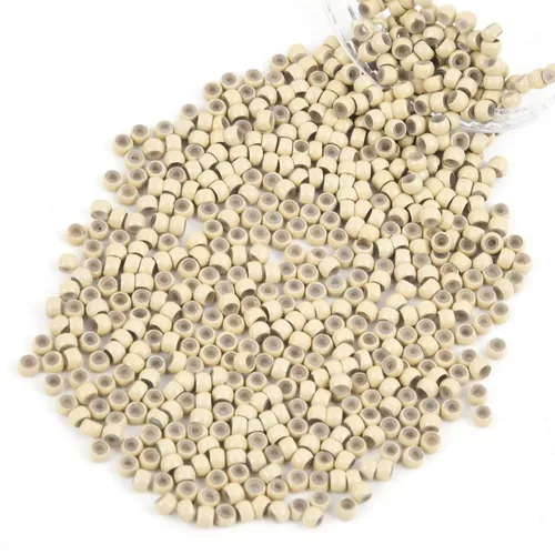 Vista 19 de Vlasy 100 Piezas Cuentas de Nano Anillo con Forro de Silicona para Extensiones de Cabello Humano con Nano Anillo 5 Colores Opcionales (Negro)