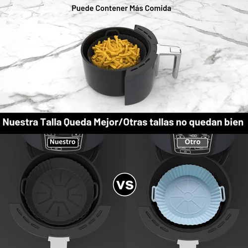 Vista 4 de Forros redondos de silicona para freidora de aire, paquete de 3, forros de silicona Ninja AF101 y AF161 para 4-5.3 cuartos de galón, accesorios