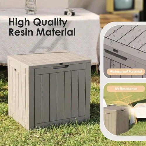 Vista 30 de DRATO Cajas de terraza, caja de almacenamiento al aire libre de 30 galones para cojín de patio, herramientas de jardín, impermeable y resistente a
