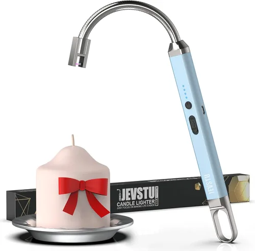 Encendedor eléctrico, recargable por USB con pantalla LED, cuello flexible 360°, plasma de arco, electrónico, resistente al viento, sin llama,