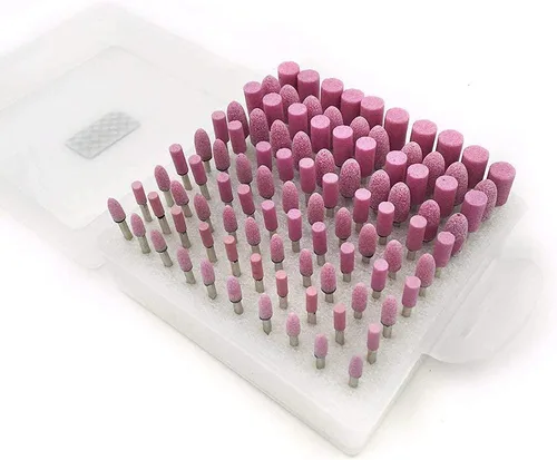 100 piezas de piedra de molienda rotativa - Brocas de pulido de óxido de aluminio con vástago de 1/8 de pulgada, piedras abrasivas de molienda