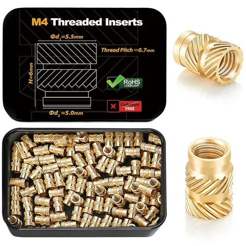 Vista 8 de 300 piezas de inserciones roscadas M2 M2.5 para plástico con puntas de ajuste térmico, kit de inserciones de ajuste térmico M2 y M2.5, inserciones