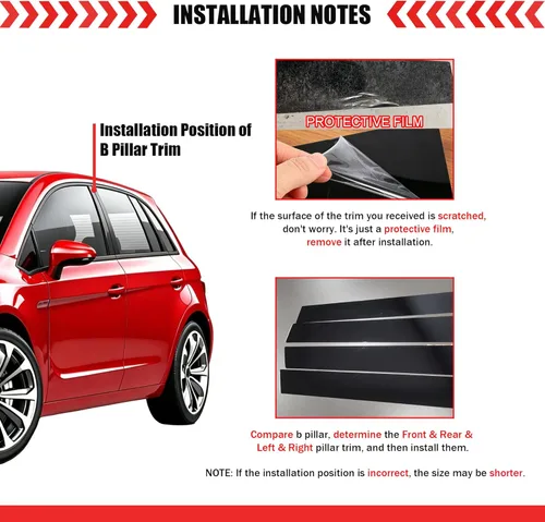 Vista 2 de BASIKER Compatible con Ford Explorer 2002 a 2010 Kit de moldura de poste de pilar con teclado/sin teclado, cubierta de pilar B de ventana de puerta
