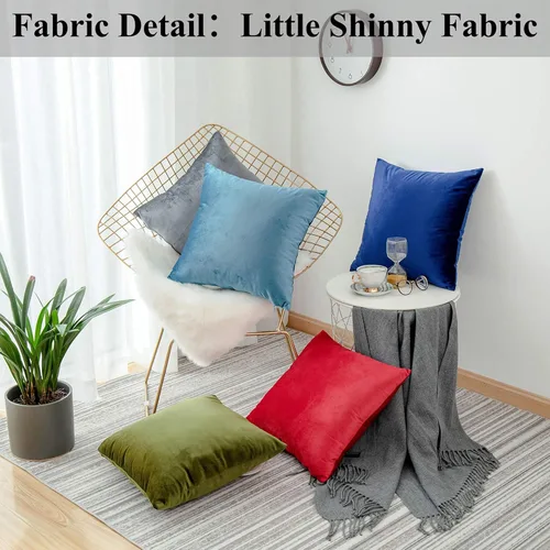 Vista 2 de Home Brilliant Funda de cojín decorativa para el hogar, en terciopelo, para sofá, silla, cama.