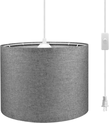 Vista 9 de KUAUGST Lámpara colgante enchufable, lámpara colgante de 15 pies con cable de enchufe, interruptor de encendido/apagado, iluminación colgante