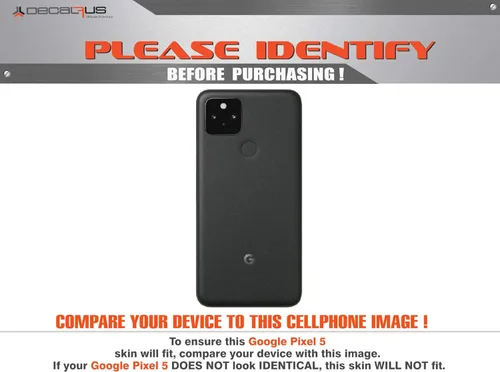 Vista 2 de Decalrus - Protective Decal for Google Pixel 5 Cellphone RED Carbon Fiber Skin Skins Decal for case Cover wrap CFgooglePixel5Red