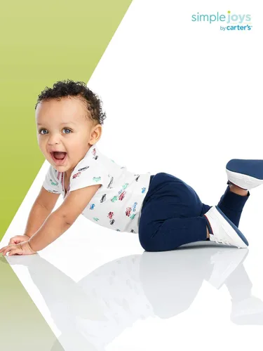 Vista 3 de Simple Joys by Carters Pantalones para bebé paquete de 4