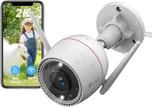 Vista 8 de EZVIZ Cámara de seguridad al aire libre, cámara WiFi 2k+, IP67 impermeable, visión nocturna a color, alertas de voz personalizables, detección