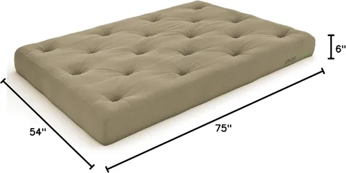 Vista 109 de Nirvana Futons Colchón de futón completo de 6 pulgadas, sarga azul marino, fabricado en Estados Unidos