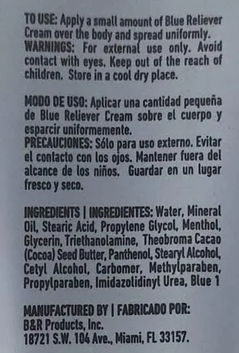 Vista 3 de L'EUDINE Blue Relief Cream Paquete de 3 Terapia articular y muscular, crema corporal con manteca de cacao y mentol Estimula la circulación