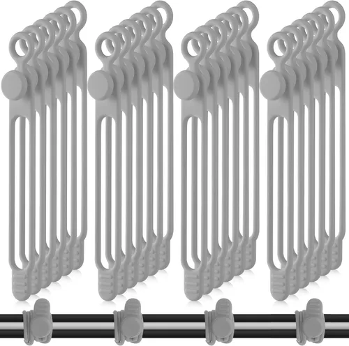 Vista 20 de Nuanchu 40 bridas de silicona reutilizables, correas ajustables, organizador de cables de carga multiusos para sujetar cables de carga